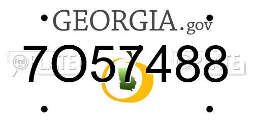 7O57488 Georgia License Plate