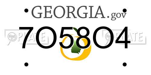 7O58O4 Georgia License Plate