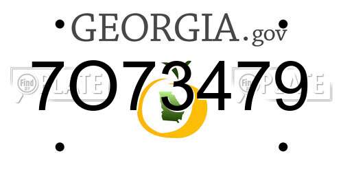 7O73479 Georgia License Plate