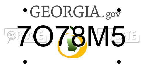 7O78M5 Georgia License Plate