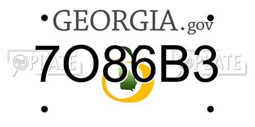 7O86B3 Georgia License Plate