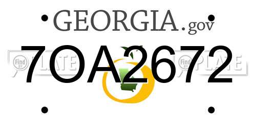 7OA2672 Georgia License Plate