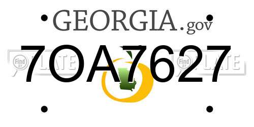7OA7627 Georgia License Plate