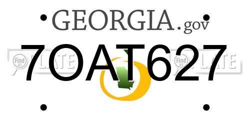 7OAT627 Georgia License Plate
