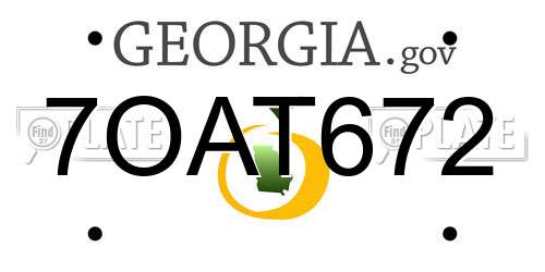 7OAT672 Georgia License Plate