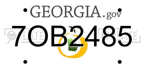 7OB2485 Georgia License Plate