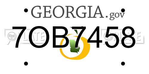 7OB7458 Georgia License Plate
