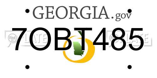 7OBT485 Georgia License Plate