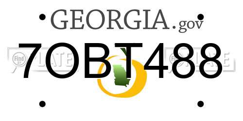 7OBT488 Georgia License Plate