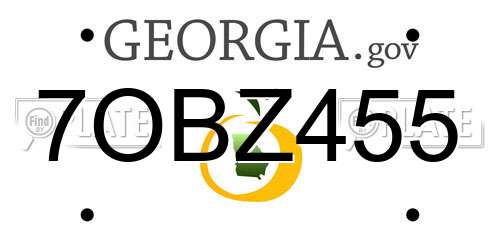 7OBZ455 Georgia License Plate
