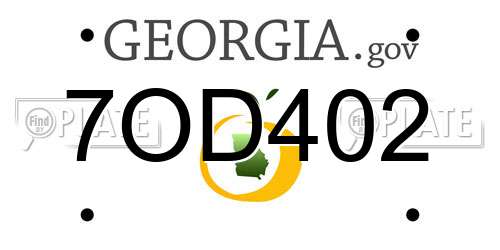 7OD402 Georgia License Plate