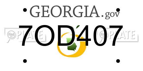7OD407 Georgia License Plate