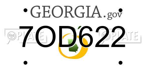 7OD622 Georgia License Plate