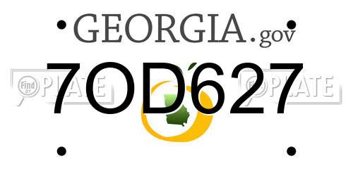 7OD627 Georgia License Plate