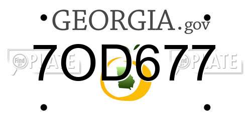 7OD677 Georgia License Plate