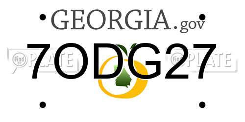 7ODG27 Georgia License Plate