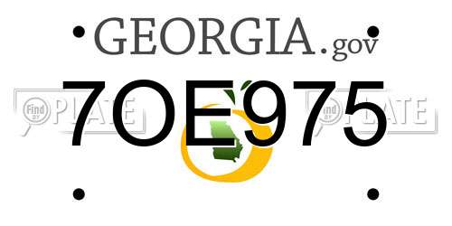 7OE975 Georgia License Plate