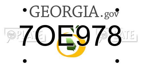 7OE978 Georgia License Plate