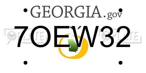 7OEW32 Georgia License Plate
