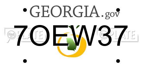 7OEW37 Georgia License Plate