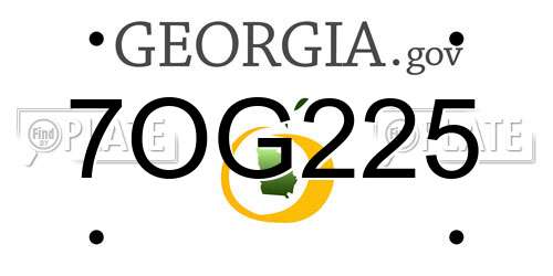 7OG225 Georgia License Plate