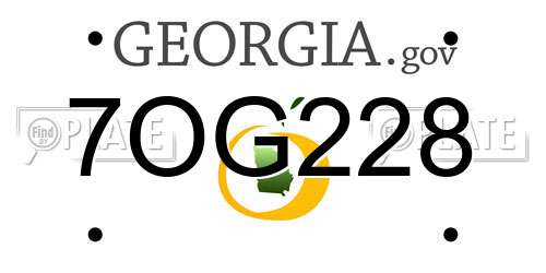 7OG228 Georgia License Plate