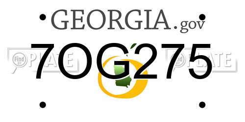 7OG275 Georgia License Plate