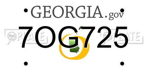 7OG725 Georgia License Plate