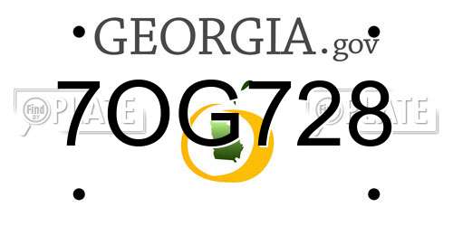 7OG728 Georgia License Plate