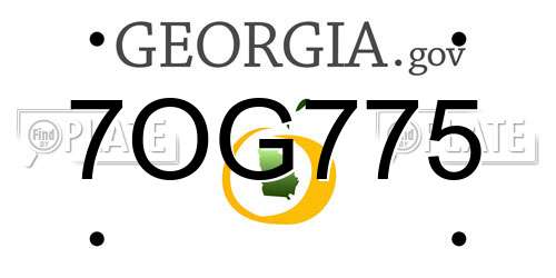 7OG775 Georgia License Plate
