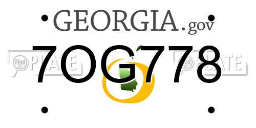 7OG778 Georgia License Plate