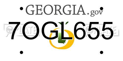 7OGL655 Georgia License Plate