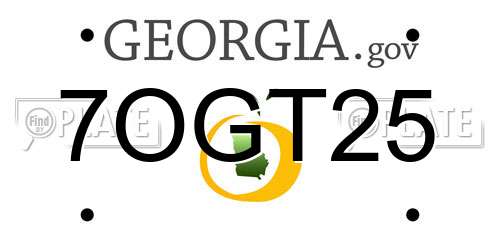 7OGT25 Georgia License Plate