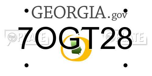 7OGT28 Georgia License Plate