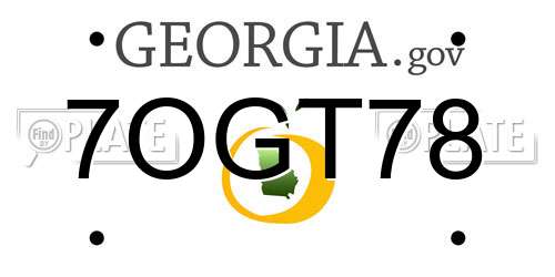 7OGT78 Georgia License Plate