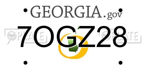 7OGZ28 Georgia License Plate
