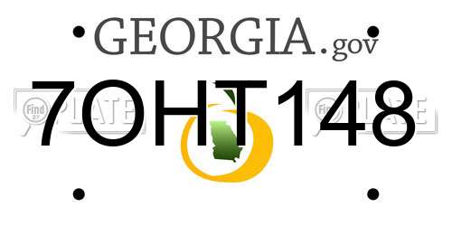 7OHT148 Georgia License Plate