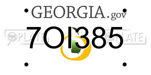 7OI385 Georgia License Plate
