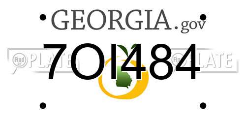 7OI484 Georgia License Plate