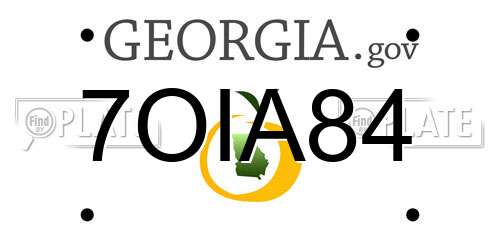 7OIA84 Georgia License Plate
