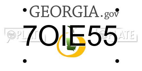 7OIE55 Georgia License Plate