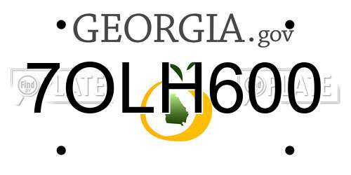 7OLH600 Georgia License Plate