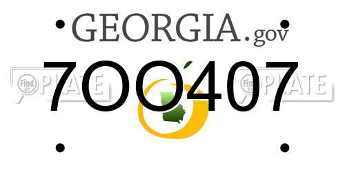 7OO407 Georgia License Plate