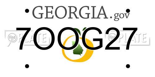 7OOG27 Georgia License Plate