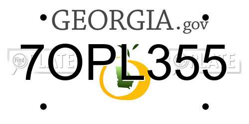 7OPL355 Georgia License Plate