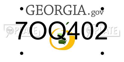7OQ402 Georgia License Plate