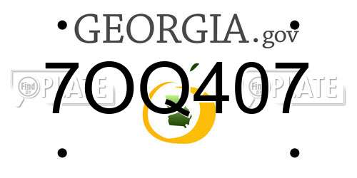7OQ407 Georgia License Plate
