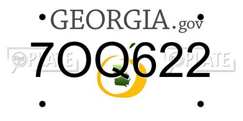 7OQ622 Georgia License Plate