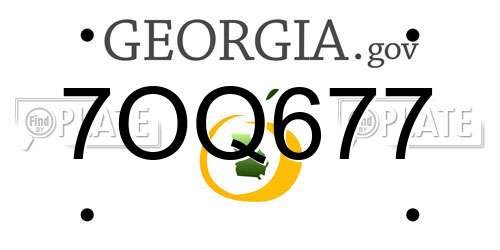 7OQ677 Georgia License Plate