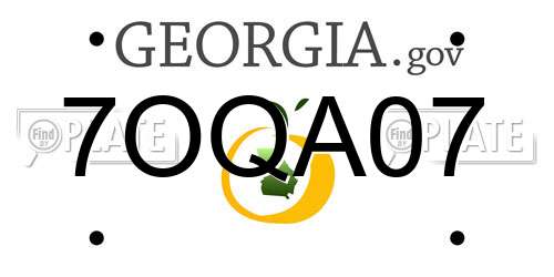 7OQA07 Georgia License Plate